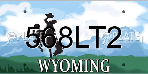 568LT2 Wyoming License Plate