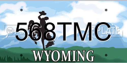 568TMC Wyoming License Plate
