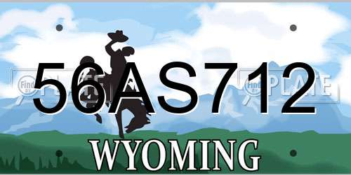 56AS712 Wyoming License Plate