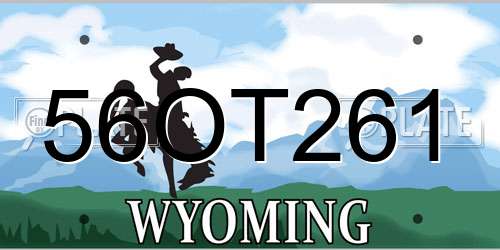 56OT261 Wyoming License Plate