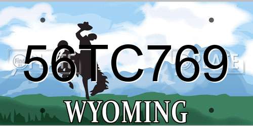 56TC769 Wyoming License Plate