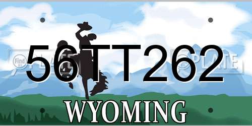 56TT262 Wyoming License Plate