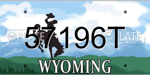 57196T Wyoming License Plate