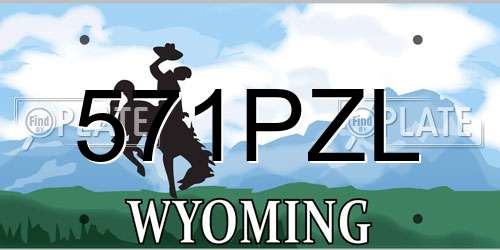 571PZL Wyoming License Plate