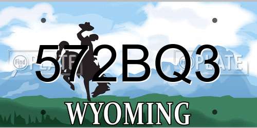 572BQ3 Wyoming License Plate