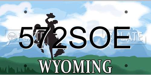 572SOE Wyoming License Plate