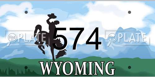 574 Wyoming License Plate