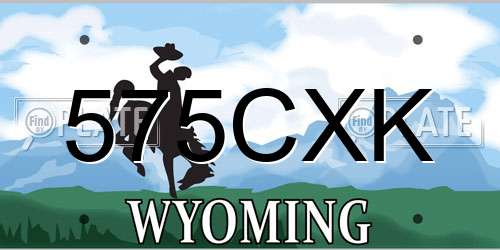 575CXK Wyoming License Plate