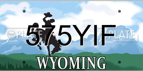 575YIF Wyoming License Plate