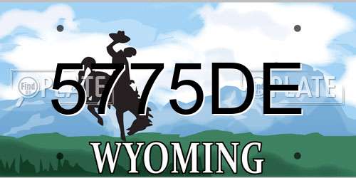 5775DE Wyoming License Plate