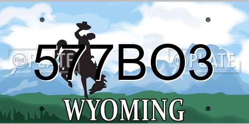 577BO3 Wyoming License Plate