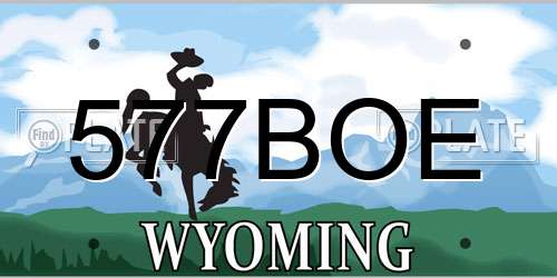 577BOE Wyoming License Plate