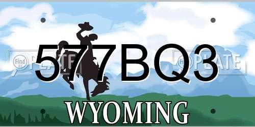 577BQ3 Wyoming License Plate