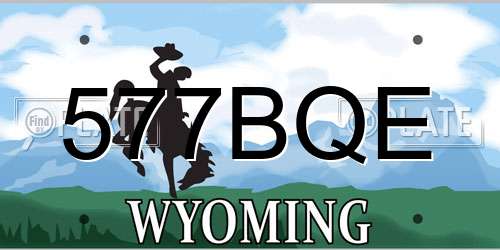 577BQE Wyoming License Plate