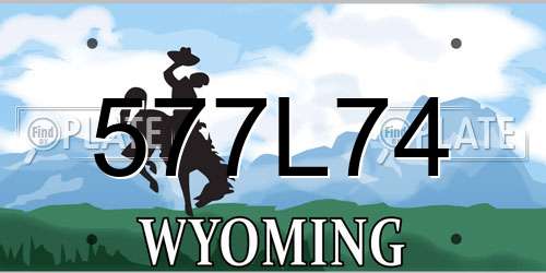 577L74 Wyoming License Plate