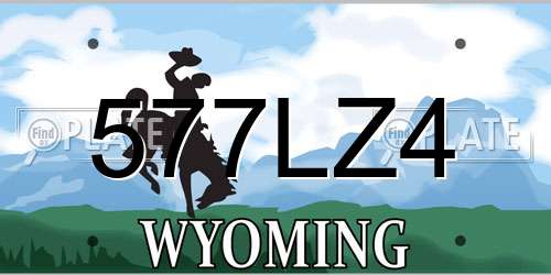 577LZ4 Wyoming License Plate