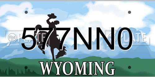 577NN0 Wyoming License Plate