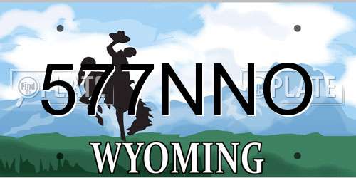 577NNO Wyoming License Plate