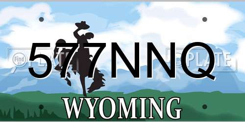 577NNQ Wyoming License Plate