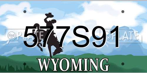577S91 Wyoming License Plate