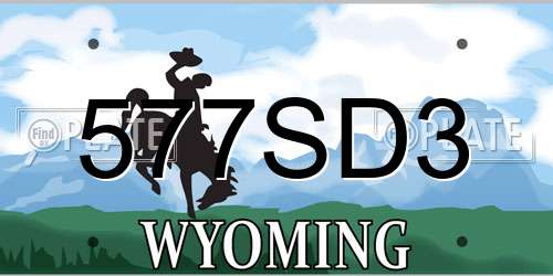 577SD3 Wyoming License Plate