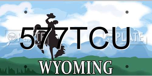 577TCU Wyoming License Plate