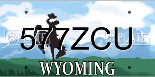 577ZCU Wyoming License Plate