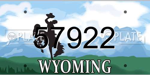 57922 Wyoming License Plate