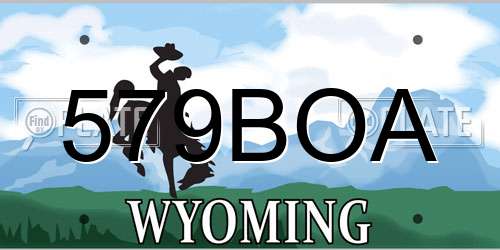 579BOA Wyoming License Plate
