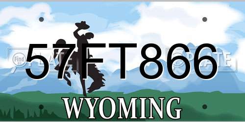 57FT866 Wyoming License Plate