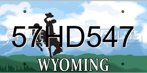 57HD547 Wyoming License Plate