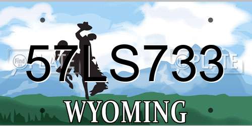 57LS733 Wyoming License Plate