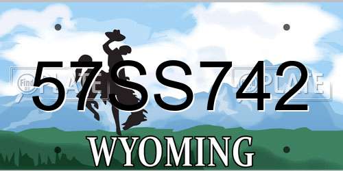 57SS742 Wyoming License Plate