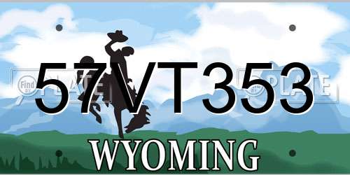 57VT353 Wyoming License Plate