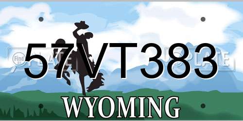 57VT383 Wyoming License Plate