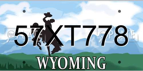 57XT778 Wyoming License Plate