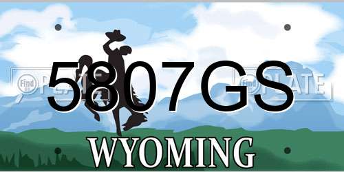 5807GS Wyoming License Plate