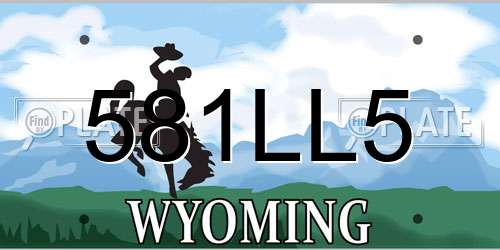 581LL5 Wyoming License Plate