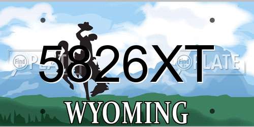 5826XT Wyoming License Plate