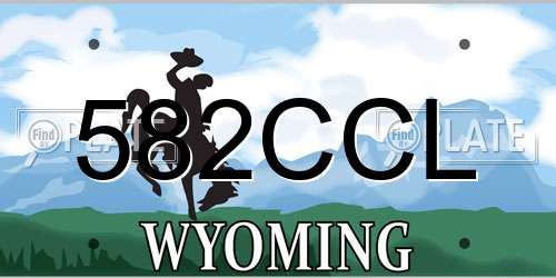 582CCL Wyoming License Plate