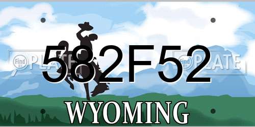 582F52 Wyoming License Plate