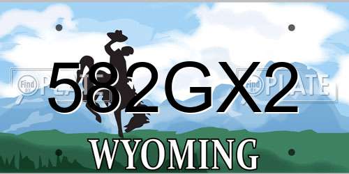582GX2 Wyoming License Plate