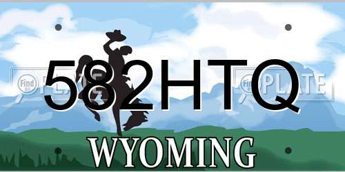 582HTQ Wyoming License Plate