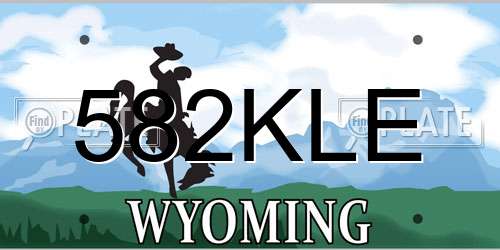 582KLE Wyoming License Plate