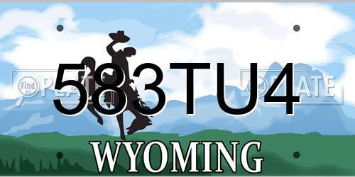 583TU4 Wyoming License Plate