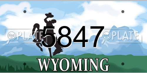 5847 Wyoming License Plate