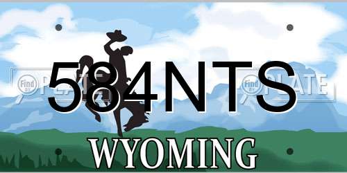 584NTS Wyoming License Plate