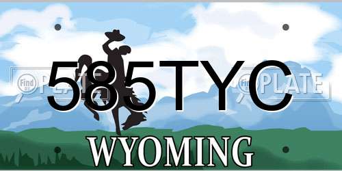 585TYC Wyoming License Plate