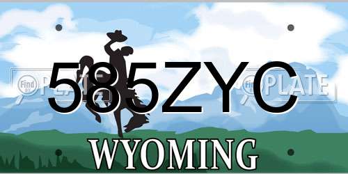 585ZYC Wyoming License Plate