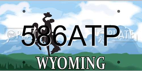 586ATP Wyoming License Plate